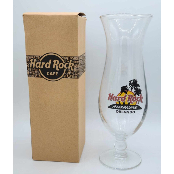 10" Hard Rock Cafe Orlando Florida Hurricane Glass. New in Box. - Picture 2 of 7